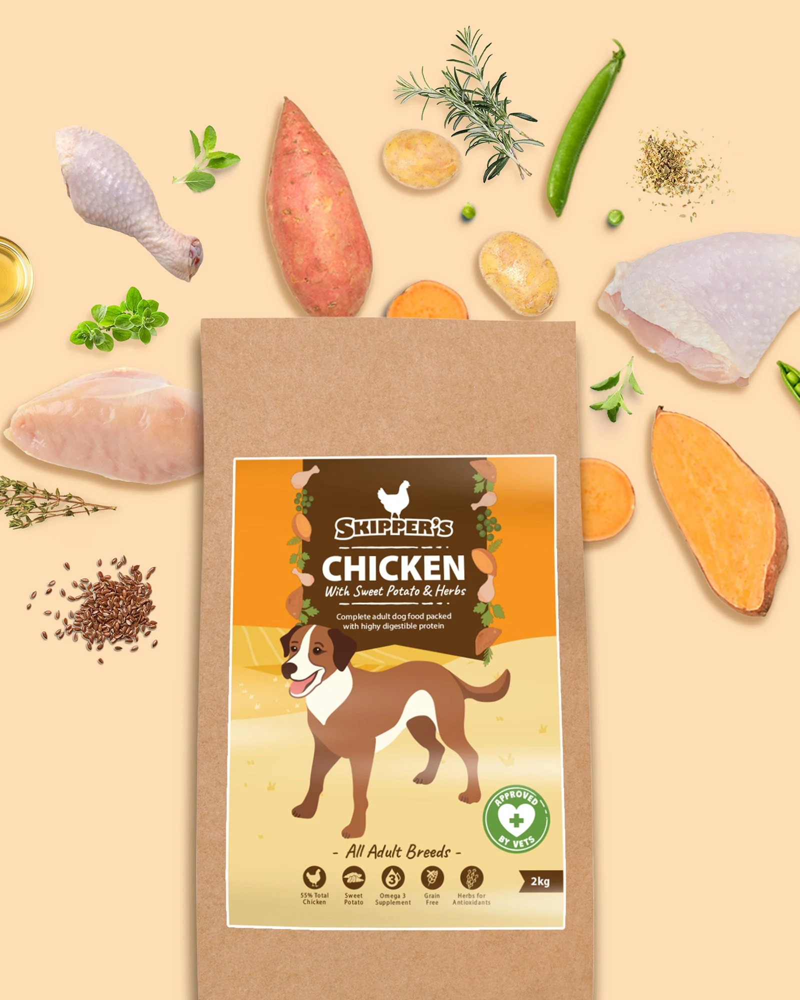 Chicken with Sweet Potato & Herbs Dog Food - Image 2